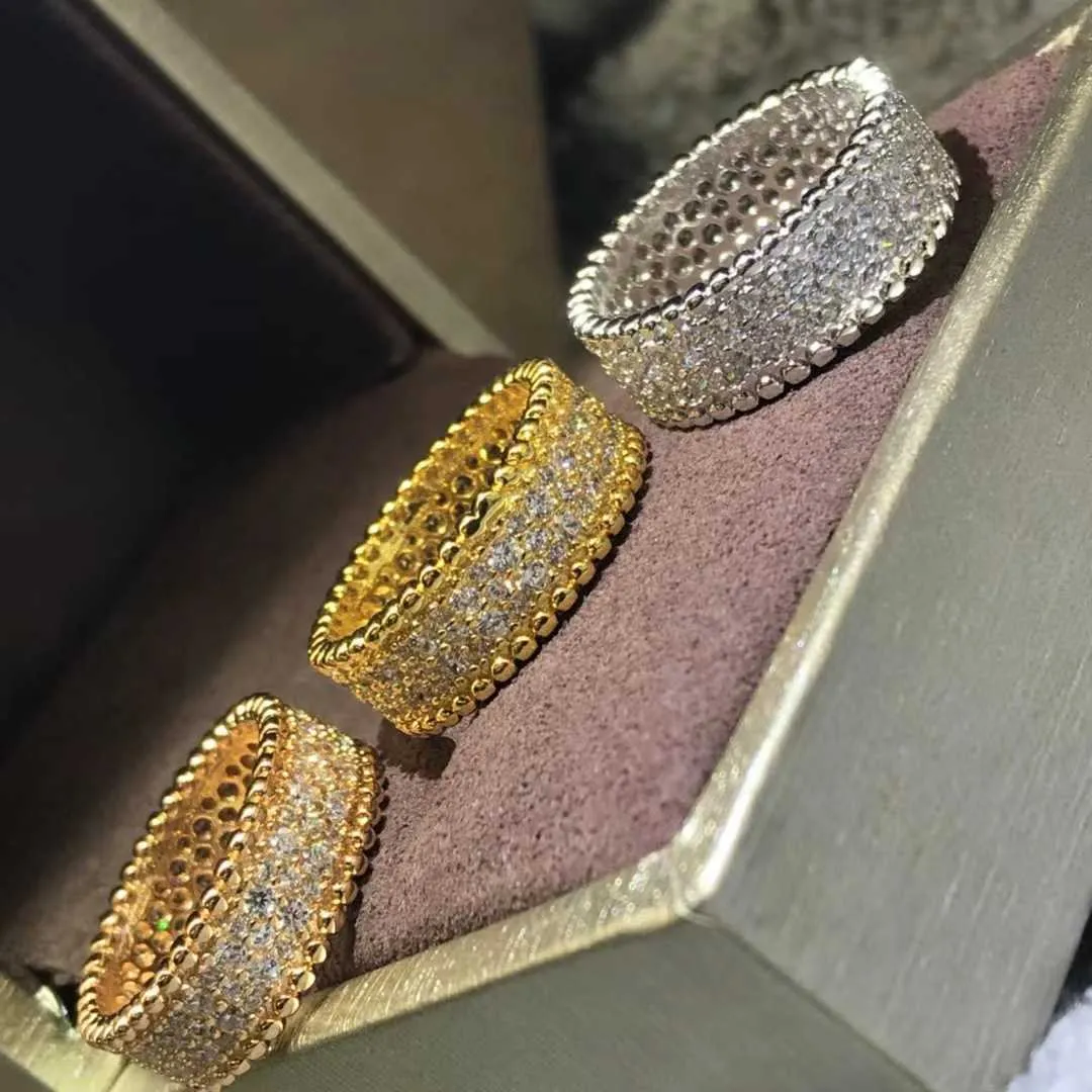 Senior Designer Original VanClef Second Row Diamond Small Midje ring Rose Gold Full Diamond Ny trendiga ringsmycken