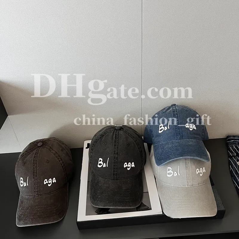 Briefdruck Baseball Mütze Designer gewaschen Denim Cap für Männer lässig Sport Sun Hut Sommer atmungsaktives Baumwollhut