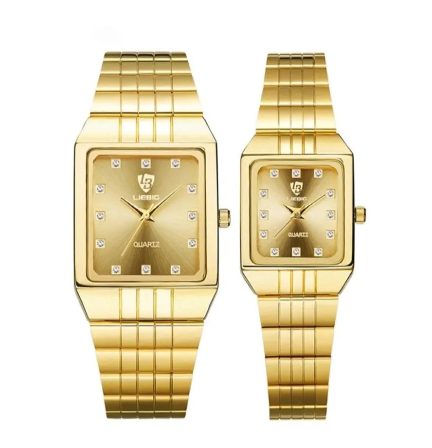 Golden Luxury Quartz Hommes Femmes Watches Gold Bracelet Wrist Wistches Fashion Feme Feme Horloge Femed Gift 8808 2108046381851