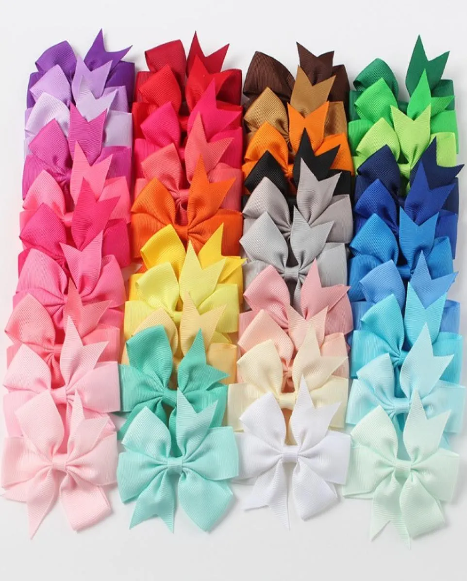 40 Colors Childrens Ins Candy Color Fashion Ribbon Bow Hair Clips American Style Kids Party Performance Princess Hair Accessories7881852