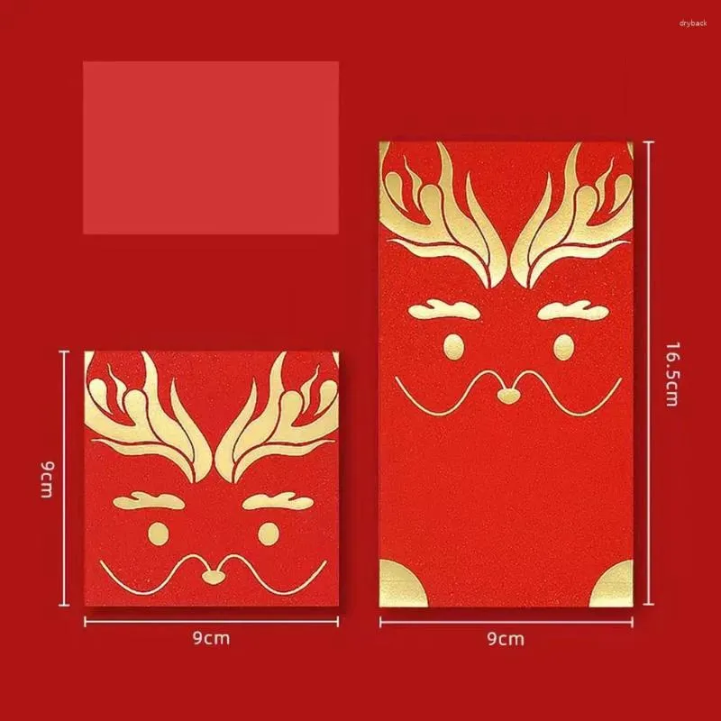 Embrulho de presente 10pcs papel dragão ano zodíaco retângulo de envelope vermelho chinês festival de primavera criativo