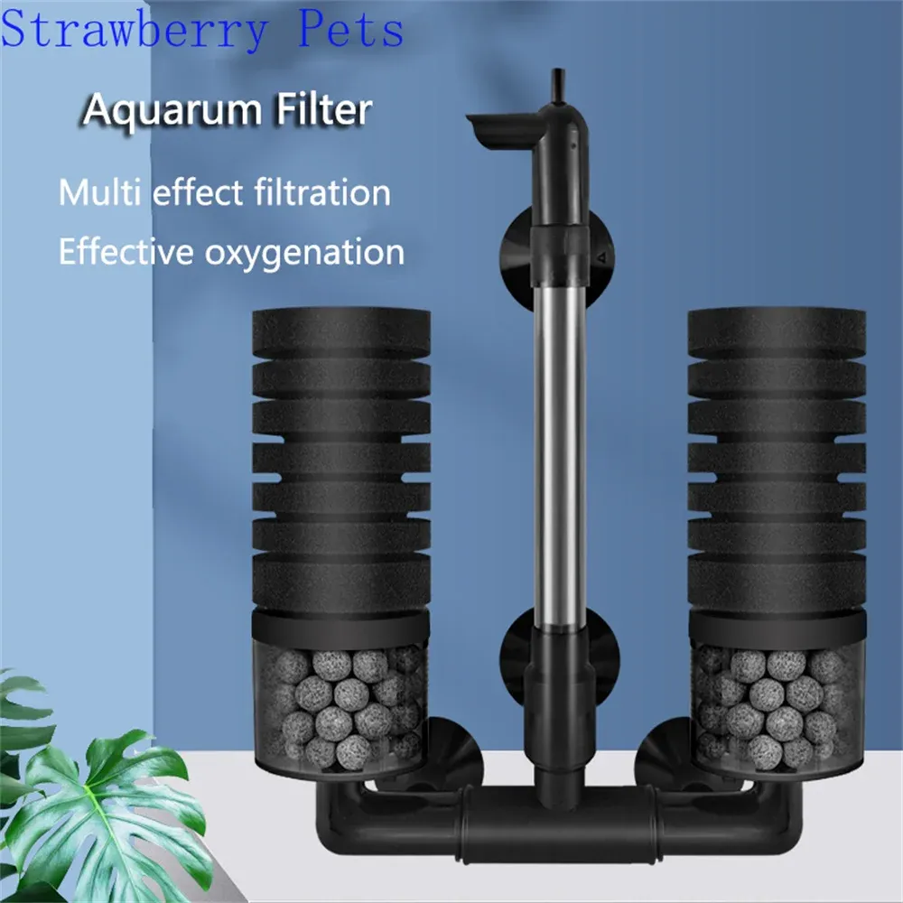 Akcesoria Nowy filtr akwarium do akwarium akwarium pompa powietrza Skimmer biochemiczna gąbka filtr Aquarium Bio Filtry Filtro Aquario