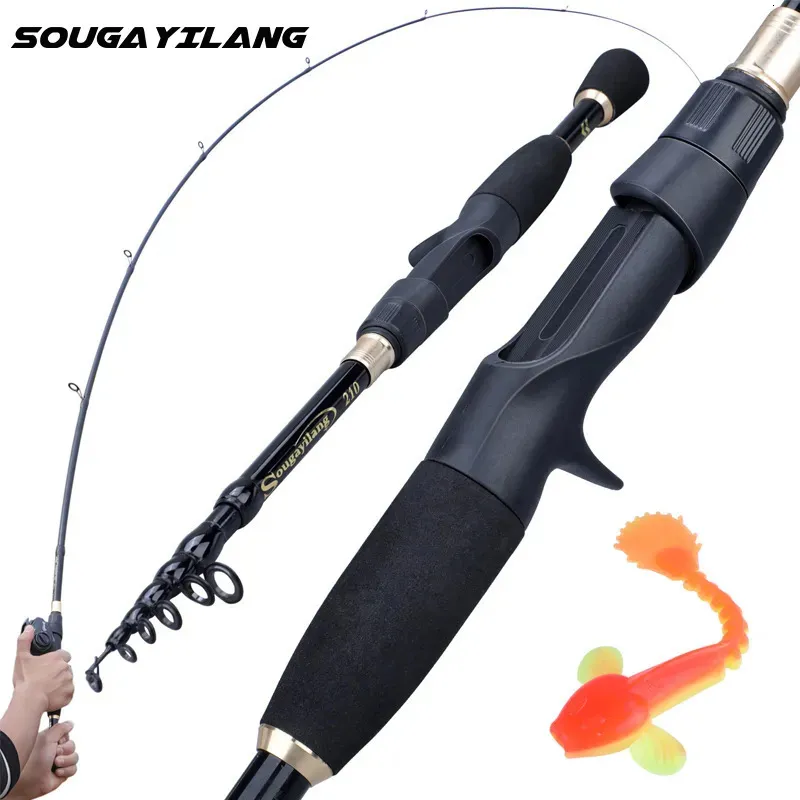 Sougayilang Telescopic Fishing Rods Ultralight Waga Spinning Casting Akcesoria z bieguna węglowego de Pescar 240408