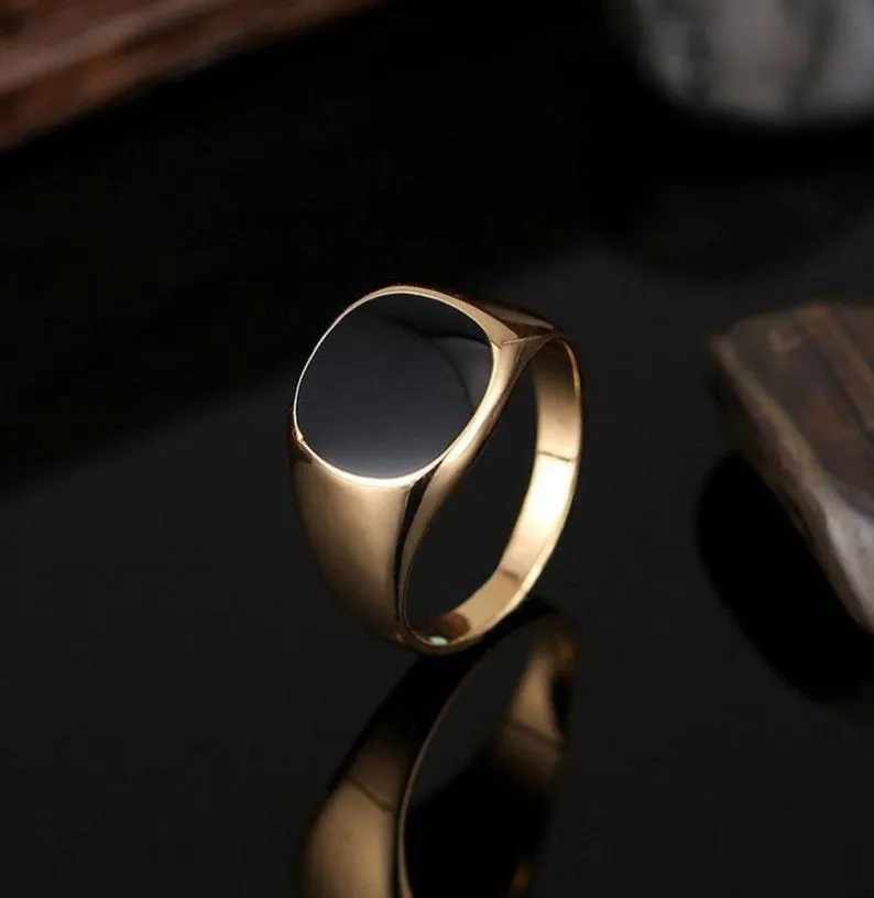 Men039s Ring Punk Rock Smooth Signet Ring For Men Hip Hop Party Jewelry Whole Male Wedding Anel5646803