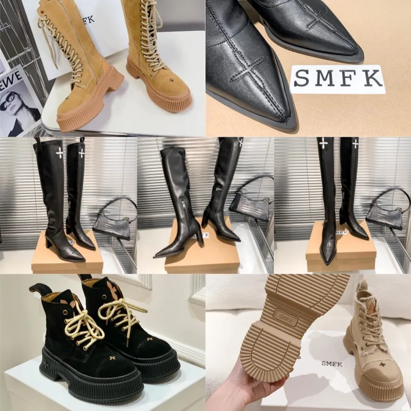 Botas de diseñador Popular Women Women Short Short Boot Boot Luxury Sases Tacón para mujer Tamaño 35-40 Candillero grueso Desert Smfk Gai