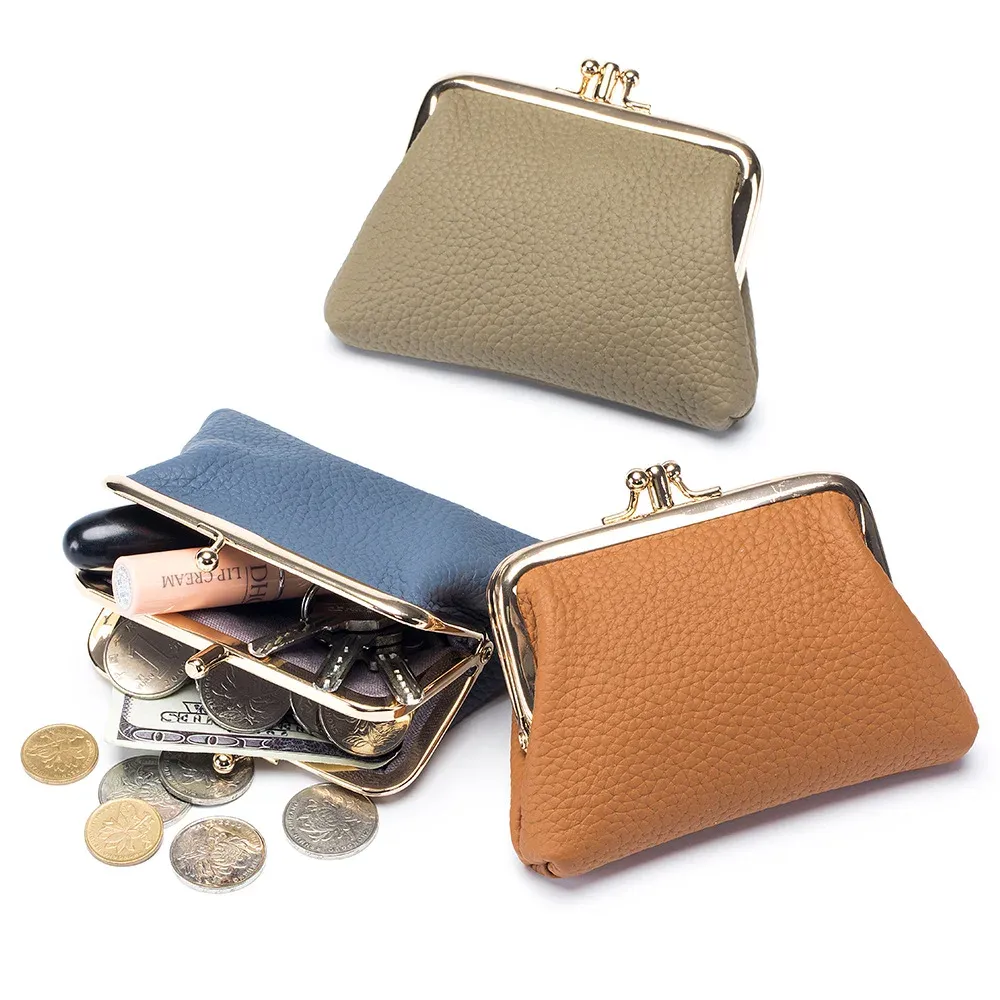 Purses Genuine Leather Designer Women's Coin Purses Luxury Women for Wallet Card Holders Ladies Clutch Bag Double Pocket Change Wallets