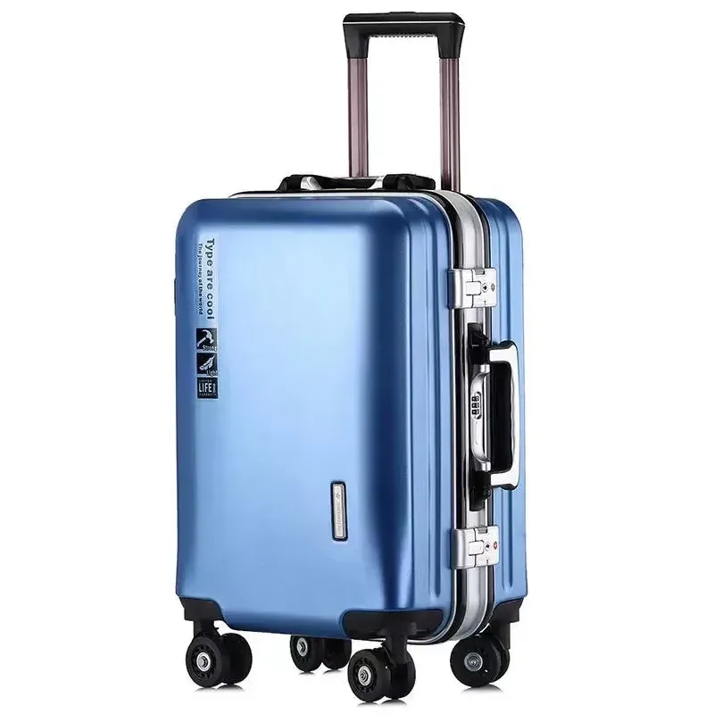 Luggage Suitcase Aluminum Frame USB Charging Cabin Carrier Bag Women Suitcases Travel Rolling Man Password Trolley Luggage Travel Bag