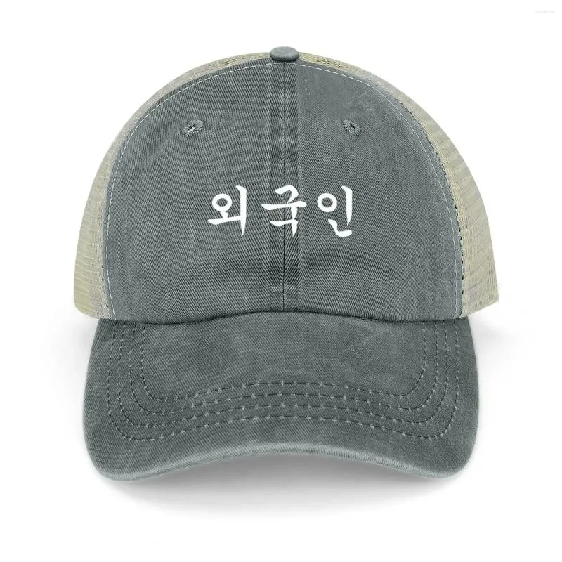 Ball Caps Foreigner geschreven in Koreaanse Hangul Waegukin Korea Kdrama ???Cowboy hoed wandelen anime rugby voor vrouwen heren voor vrouwen