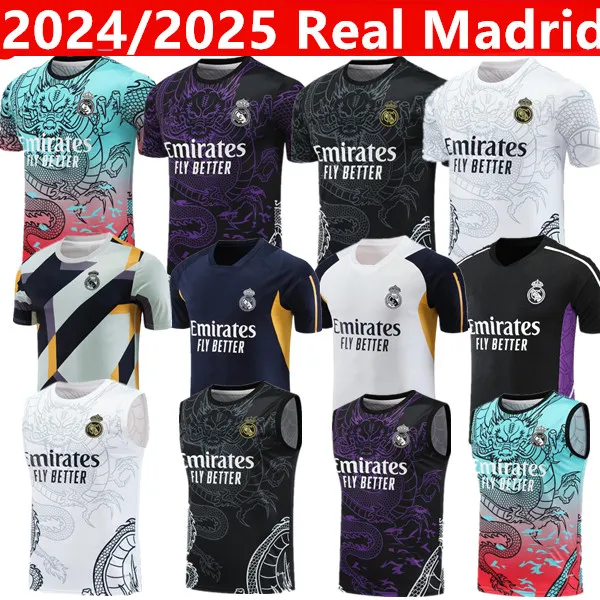 Real Madrid Tracksuit Set 2024 Men Kids Short Sleeve Vest Football Training Suit Chandal Futbol Survetement