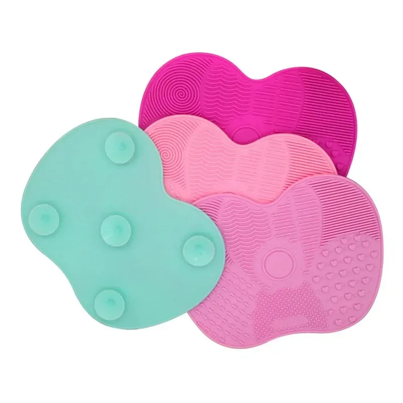 Lavagem de escova de escova cosmética Silicone com copo de sucção limpador de maçã Limpador de limpeza Saborando suprimentos de beleza