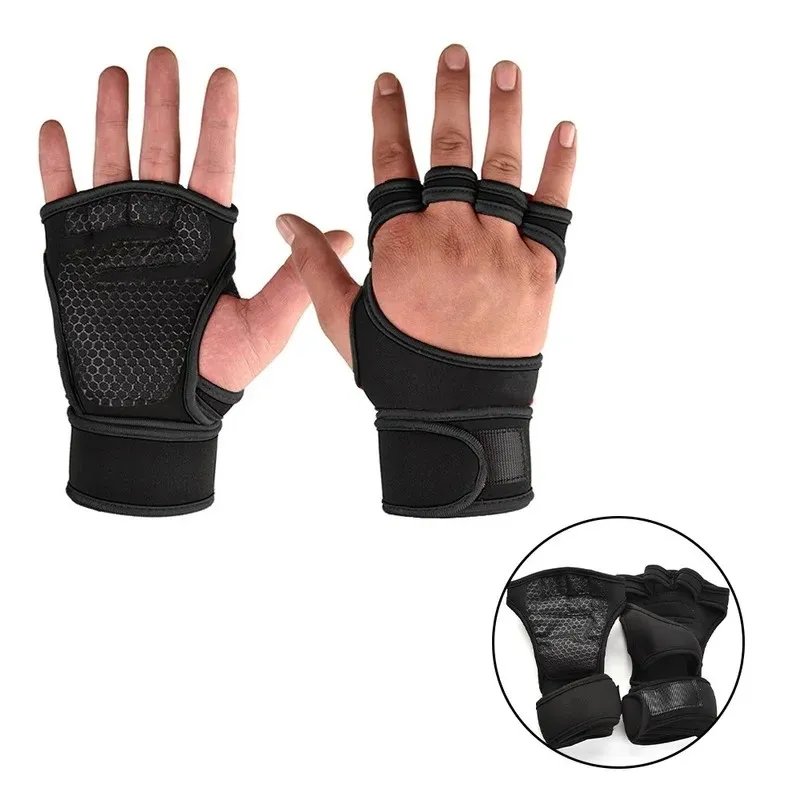 2024 Brand New Weight Training Gloves Women Men Fitness Exercise Bodybuilding Gym Grip Gym Palm Protector Gloves - for Weightlifting