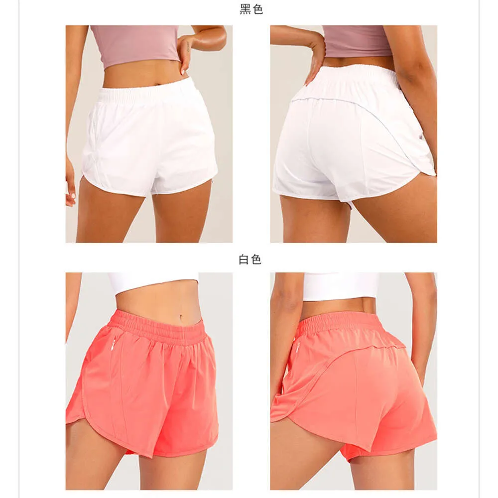 Yoga Womens Shorts Outfits With Exercise Fitness Wear Short Pants Girls Running Elastic Pants Sportswear Pockets High Quality 202