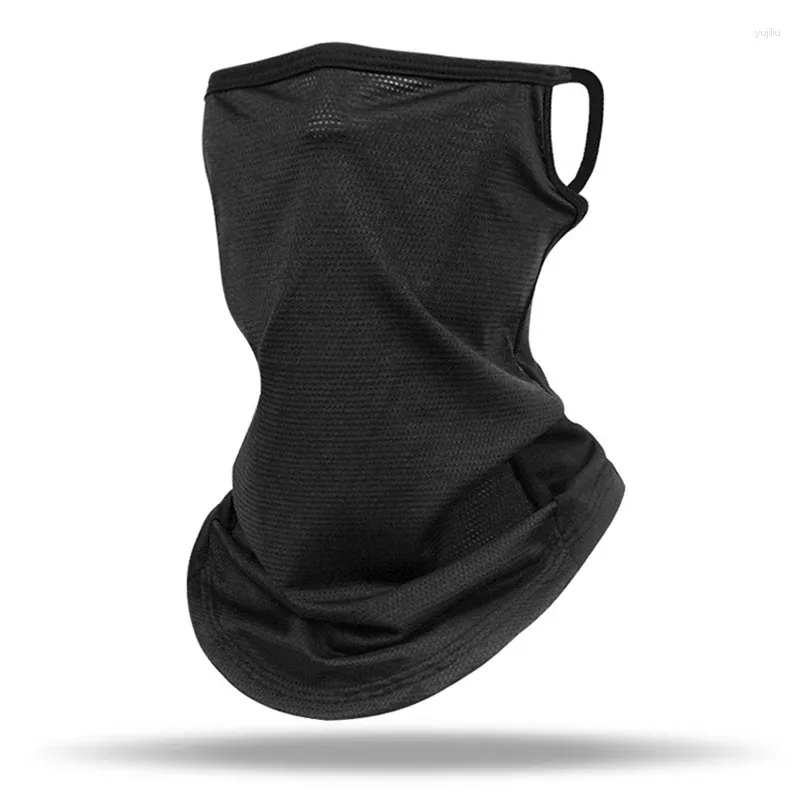 Cycling Caps Anti-UV Face Cover Fishing Scarf Ear Loops Neck Collar Sunscreen Shield Breathable Mesh Black And White Mask