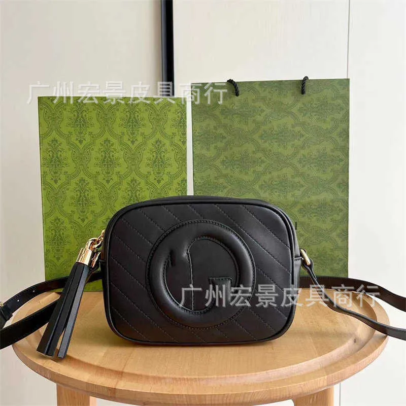 Double Original Leather g Mamon Womens Bag Fashionable Camera Single Shoulder Crossbody Small Square with Physical Label