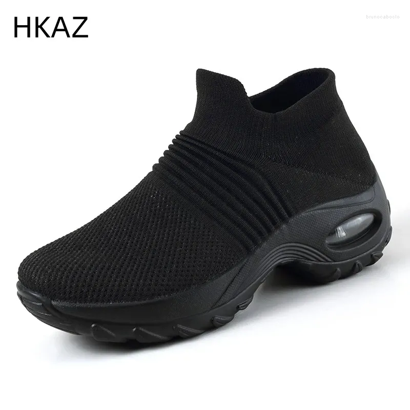 Casual Shoes Sneakers For Women Fashion Walking Running Mesh Cushion Gym Modern Dance Platform Slip-On Sneaker Spring