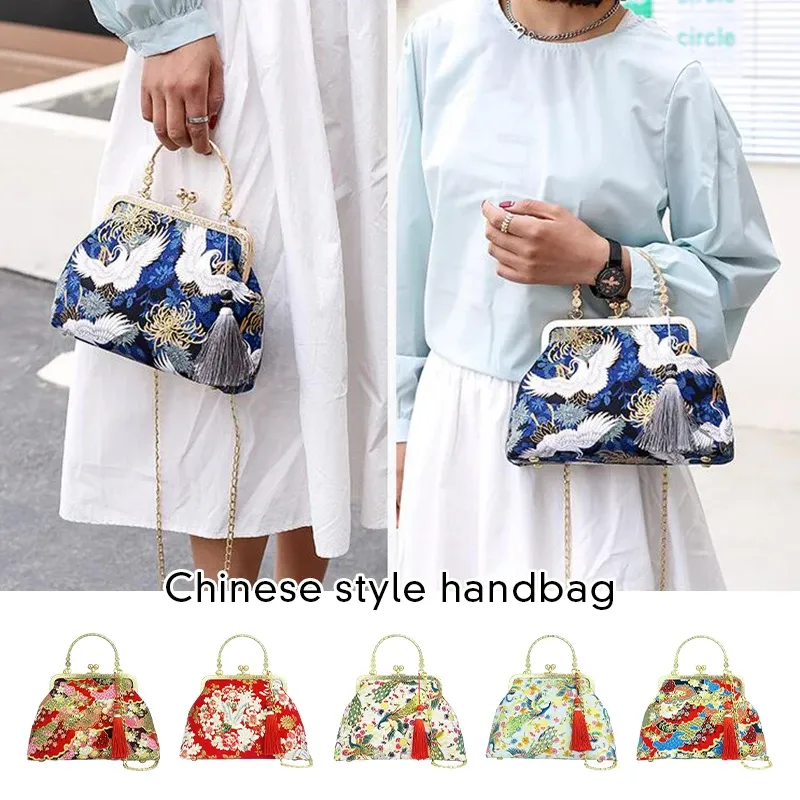 Sacs de style chinois Sacs de coquille chaîne Femmes d'épaule crossbody sacs à main