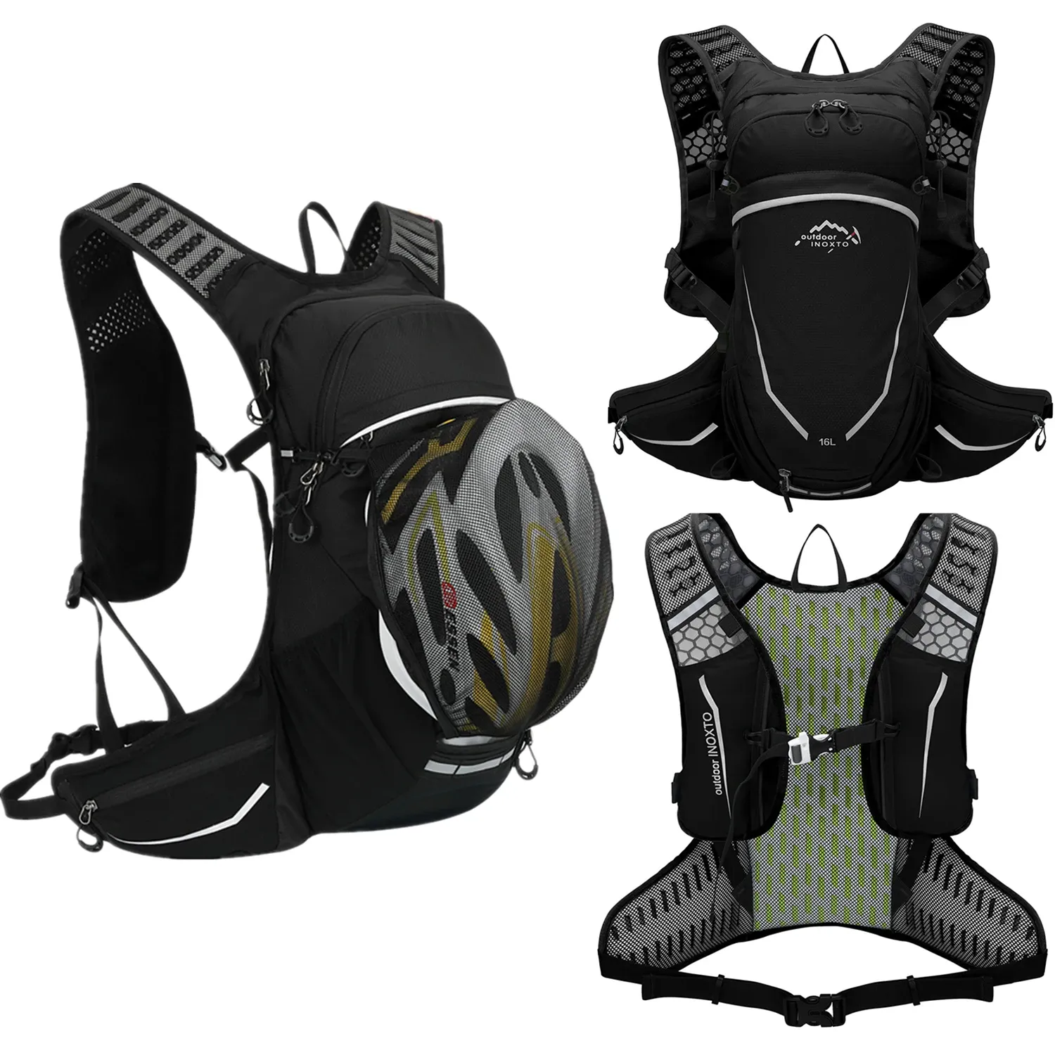 バッグアウトドアスポーツ超軽量バックパック16L、ランニング、潤い、ハイキング、サイクリング、2Lのウォーターバッグ
