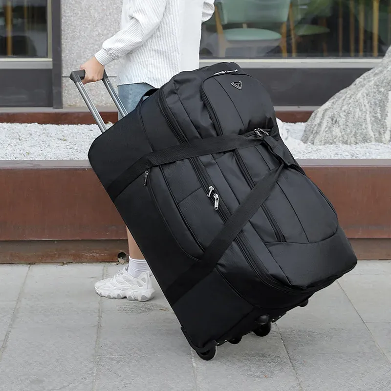 Bagage 2023 Nieuwe reistassen met wielen Oxford Doek Trolley Bagage Bag organiseert vouwzakken Kwaliteit groot formaat koffers valises