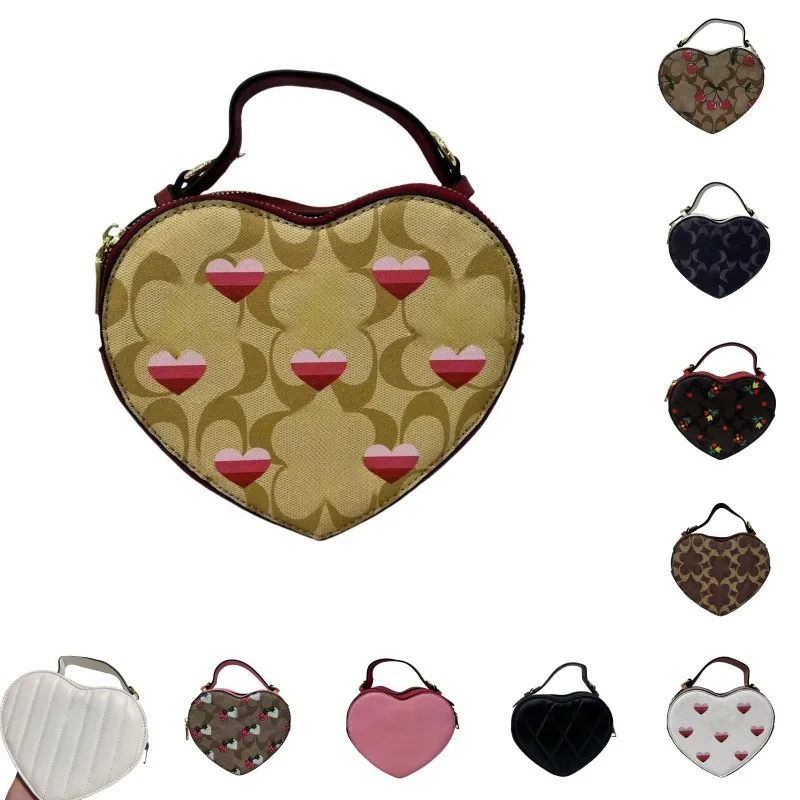 Cherry Tote CrossBody Evening sacoche heart bag Clutch Saddle Genuine Leather lady love handbags Designer Bag Womens Purses mens Vintage sling Shoulder Bags