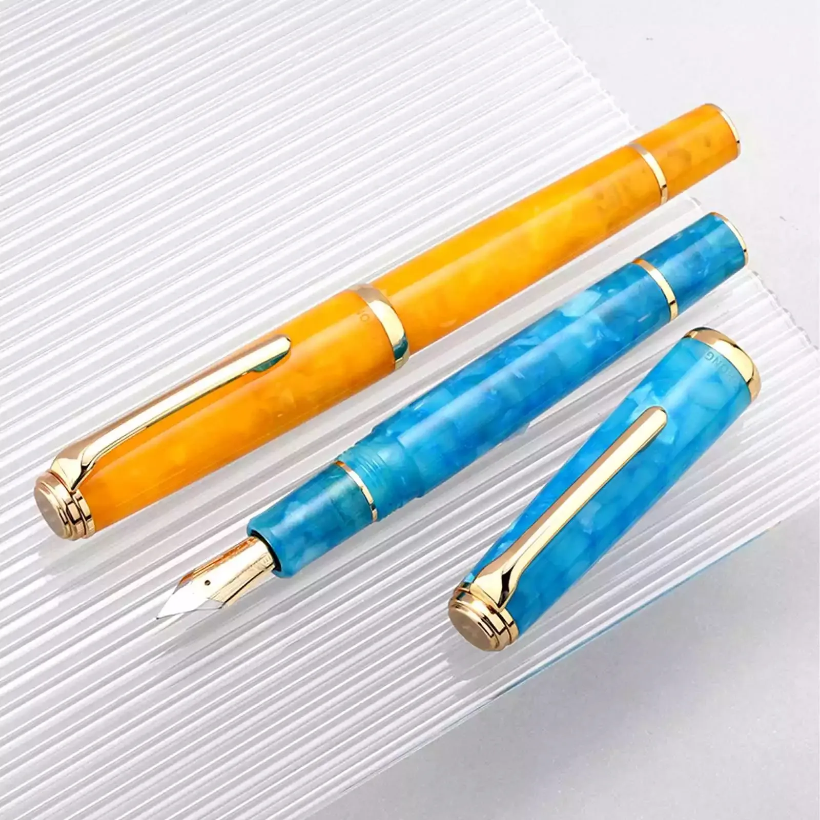 Pens Hongdian N1 Fountain Pen Acrylic Tianhan Highend Calligraphie 0,5 mm Nib Business Student Office spécial Ink Gift Pen Stationery