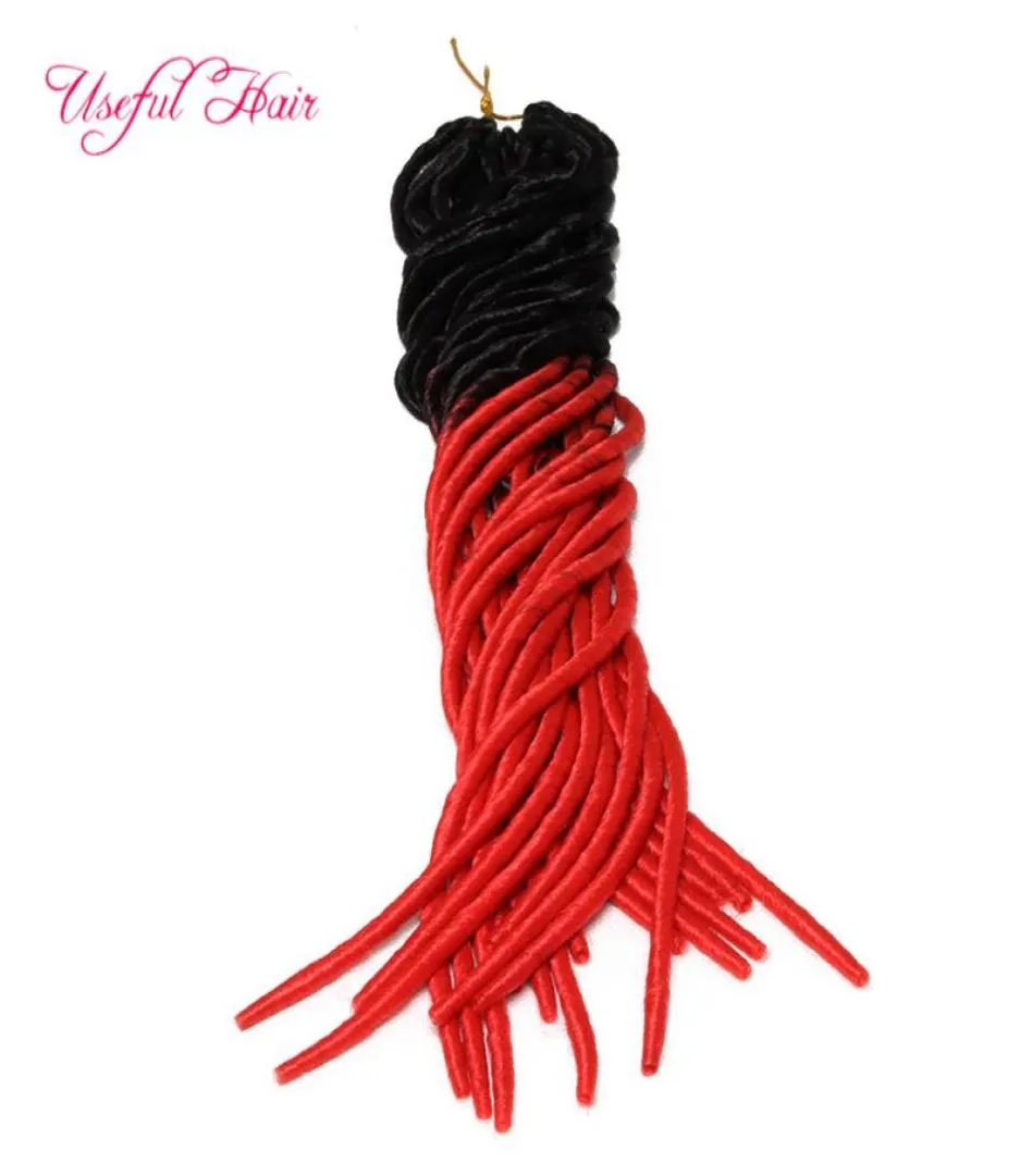 1b rouge blanc ombre mélange couleur faux locs tresse douce tresse en paquets dreadlocks tressage synthétique tresses de crochets coiffures marley ha1750790