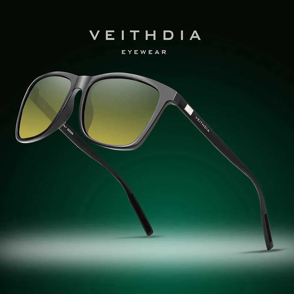 VEITHDIA SUNGLASSES Pilot Men Märke Kör Fashion Polarized UV400 Lens Unisex Vintage Eyewear Mane Glasses for Women VT6108 240409