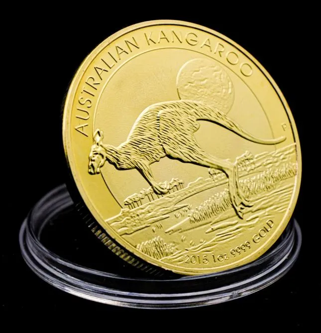 10st icke magnetiskt guldpläterat känguru elizabeth II drottning Australien souvenirer mynt samlarmynt medalj7689012