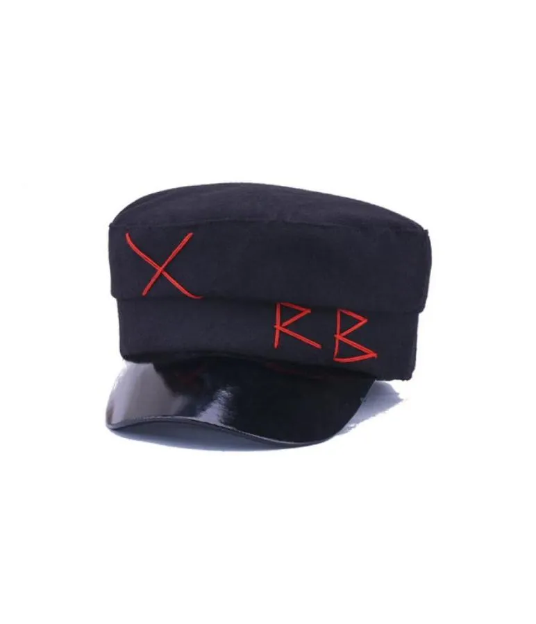 2019 haarige Winterhut Frauen Mode Berets Hüte für Mädchen Streetstyle Wollkappen Frauen Marke Hut Military Cap Black Flat Caps Ly192828097