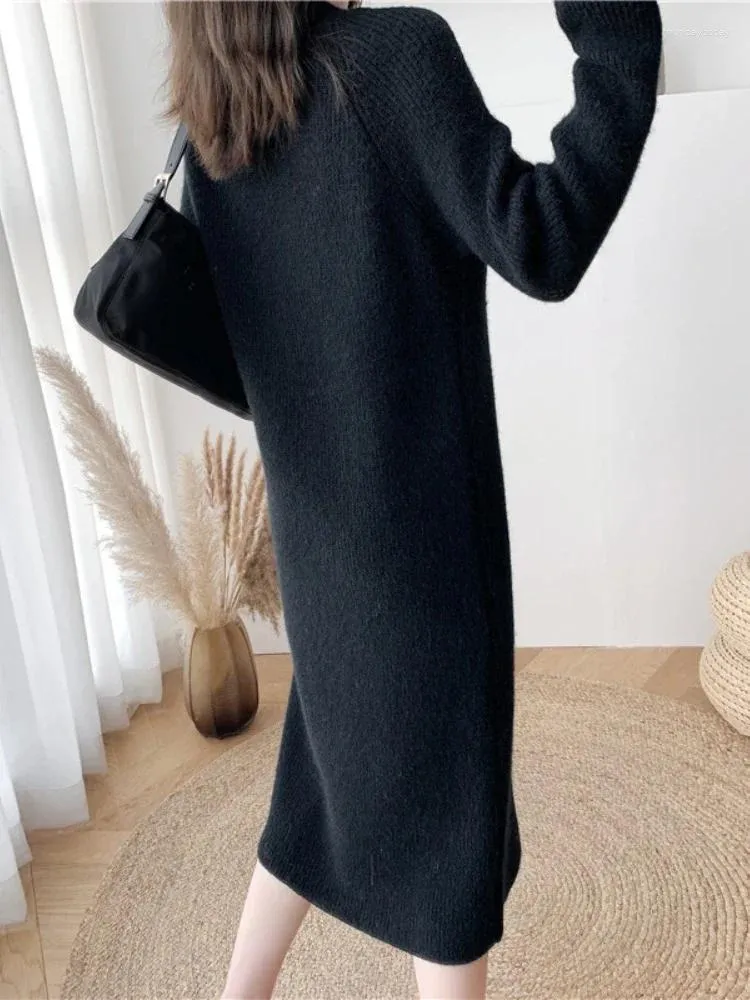 chinese dress ladies Judit Thick Cotton Knit Maxi S-L – OMNIA main image 0