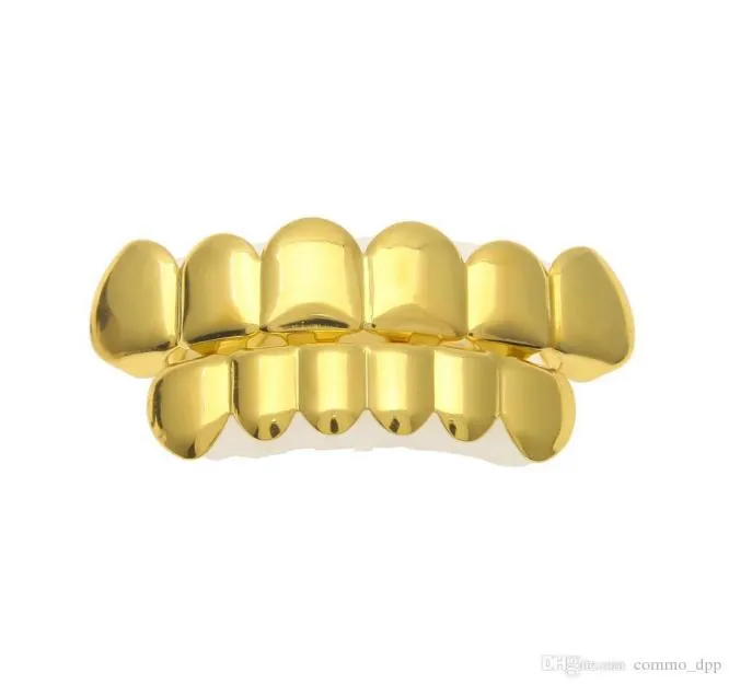 Bijoux de corps hip hop 6 dent grillz or rempli de dents inférieures fang grillz set pour les femmes salloween de Noël halloween vampi3821569