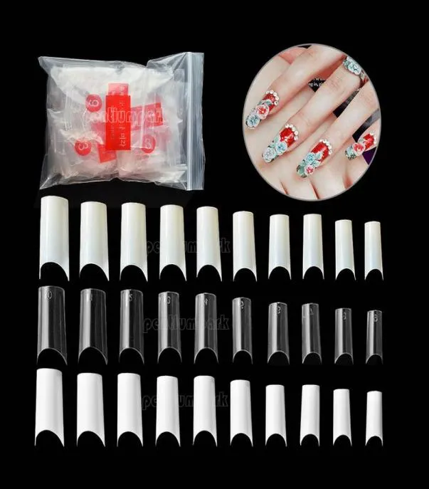 500pcsbag C Curve French Wellless False Nail Tips Half Nail Art Acrylic Gel TipsClearnaturalWhite Color for Choice7655848