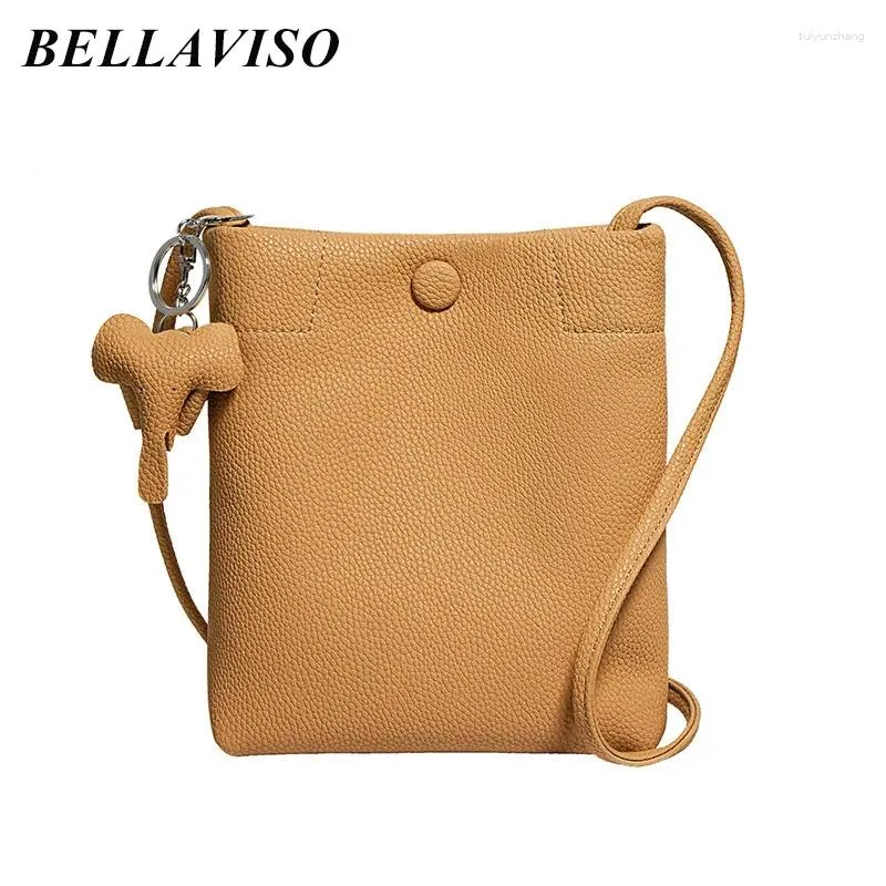 Вечерние сумки Bellaviso Fashion Fashion's Women's Spect Second Layer Cowhide Plouds Crossbody Bag Simple Lady's Simple подлинная кожаная посланник Szlf-019