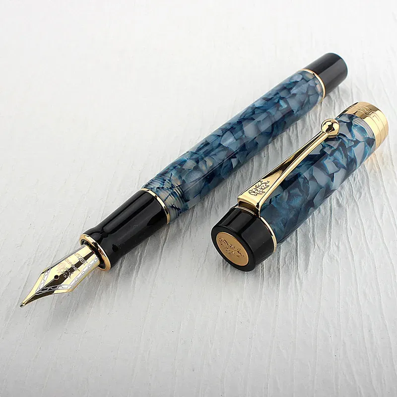 Kalem jinhao 100 lanli taş çeşme kalemi yeni renk yüzyıl altın klip f nibs okul malzemeleri ofis yazma hediye mürekkebi kalem