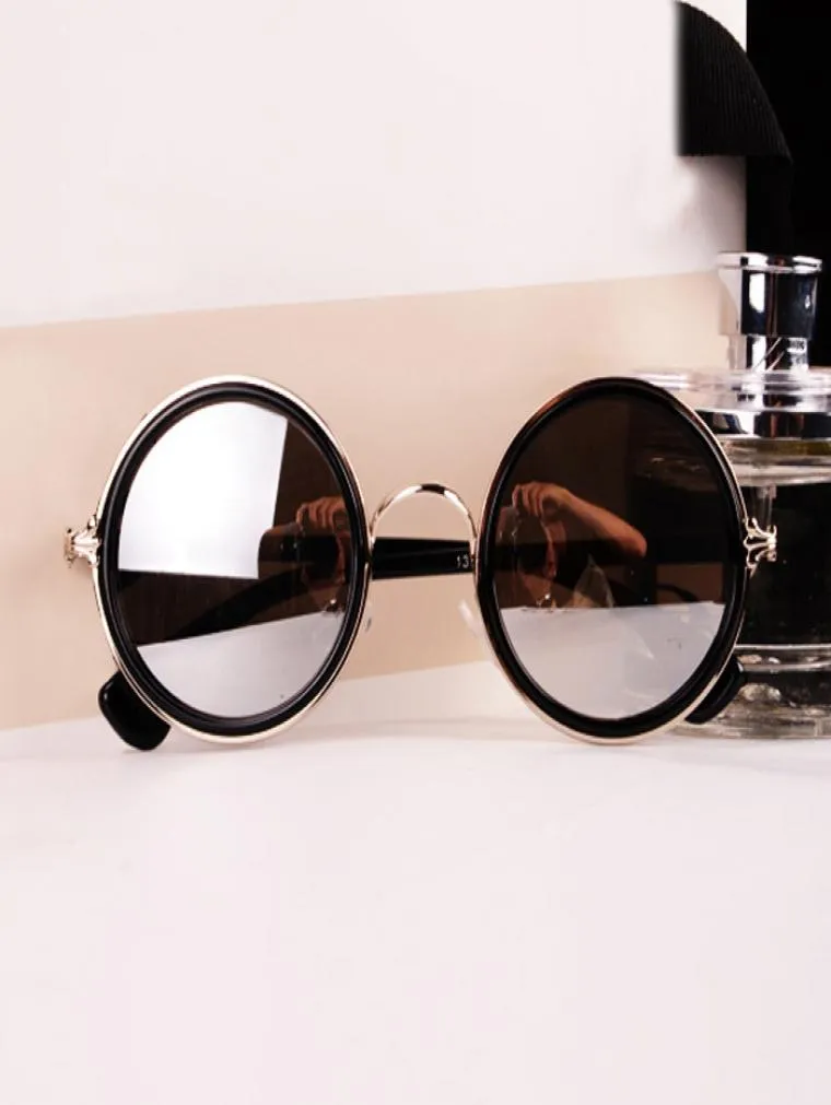 Hela 2016 New Women Mens Round 50s Vintage Solglasögon Mirror Lens Sun Glasses Eyewear Cheap Gafas de Sol Z14450188