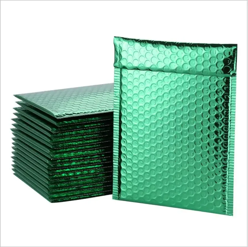 Bags 50pcs 7''x9'' Green Aluminized Bubble Mailer Metallic Padded Buabble Envelopes Poly Mailer Purple Delivery Shipping Bags