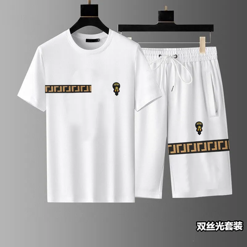 Summer Fashion Men and Womens Shorts Tracksuit Sets Short Sleeve 100% Cotton black T Shirt Shorts Print Male Set Men's Brand ClothingP4435