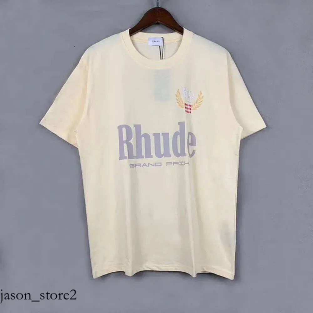 RH Designers Mens Rhude Haft Toszczenia na letnie męskie wierzchołki Letter Polos Shirt Womens Tshirts Ubranie Krótkie rękawy duże 779