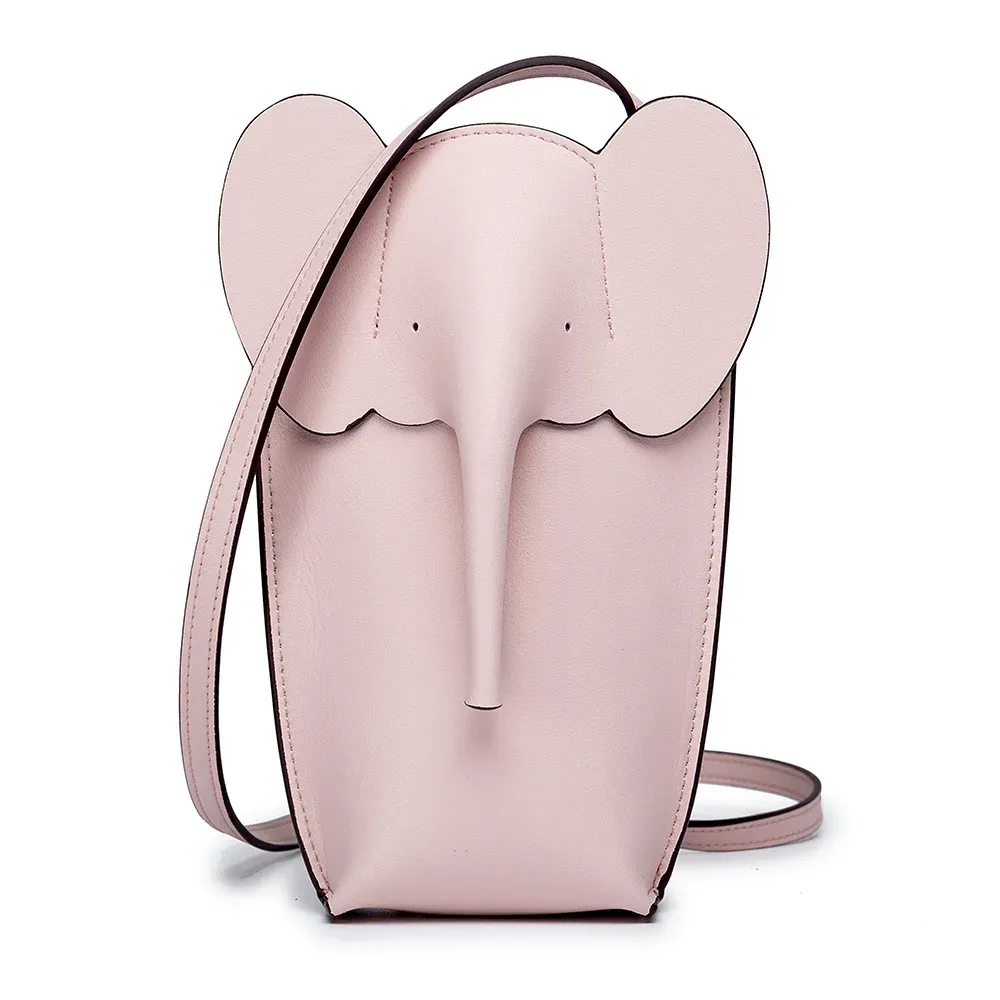 Podets Kawaii Elephant Wallet Sac Mini Sacs de messager épaule pour les femmes Fashion Pu Leather Soft Small Carte Phone Sacs Coin Purse