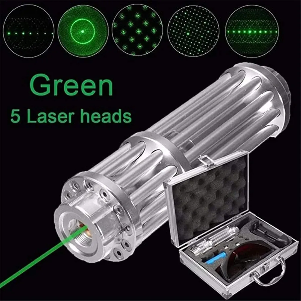 Söker kraftfulla rödgrön laserpekare 5MW laserpointer fokus justerbar brinnande lazer fackla penna tillbehör för jaktvapen