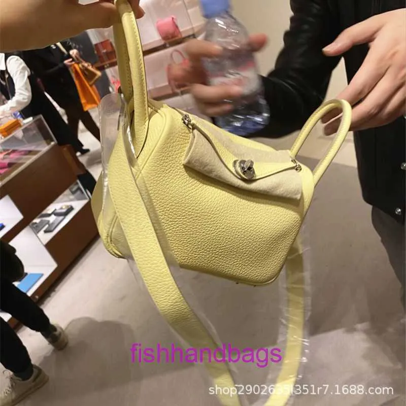 Luxury Designer tote Bags Herrmms Lindiss online store Yellow Spring Summer New Fashion Crossbody Bag for Women Mini With Original Logo