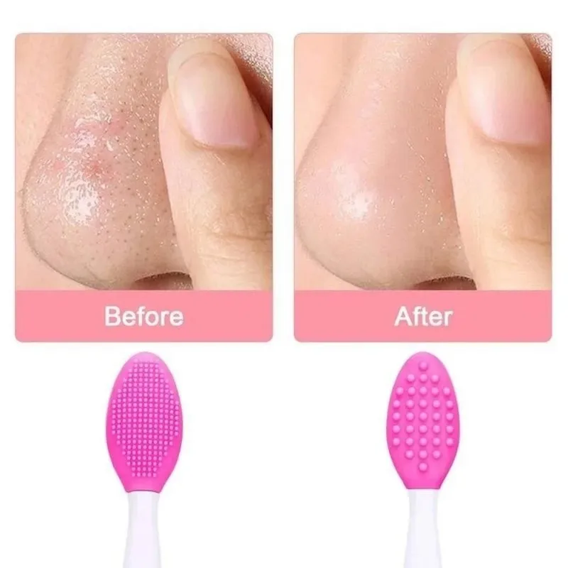 soft Blackhead Remover Lip Exfoliating Brush Safe Double-Sided Wash Face Brush Scrub Washing Makeup Bruck Blackhead Remover