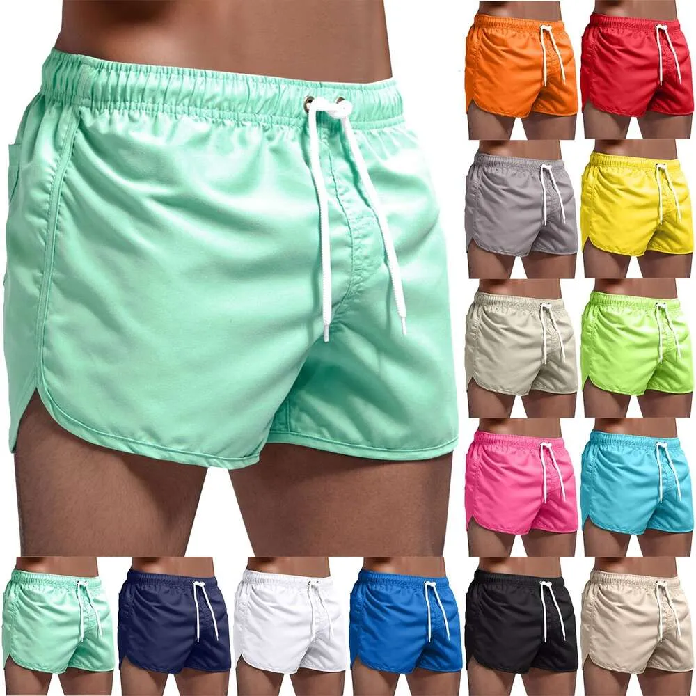 Homem shorts calças de verão surfando na primavera de primavera e praia shorts masculinos masculino de traje de banho curto basquete gry wor