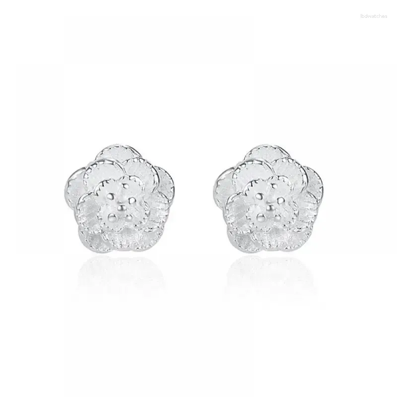 Stud Earrings HOYON Plated S925 Silver Luxury Woman Simple Style Art Cherry Blossom Fashion Jewelry 925 Gift