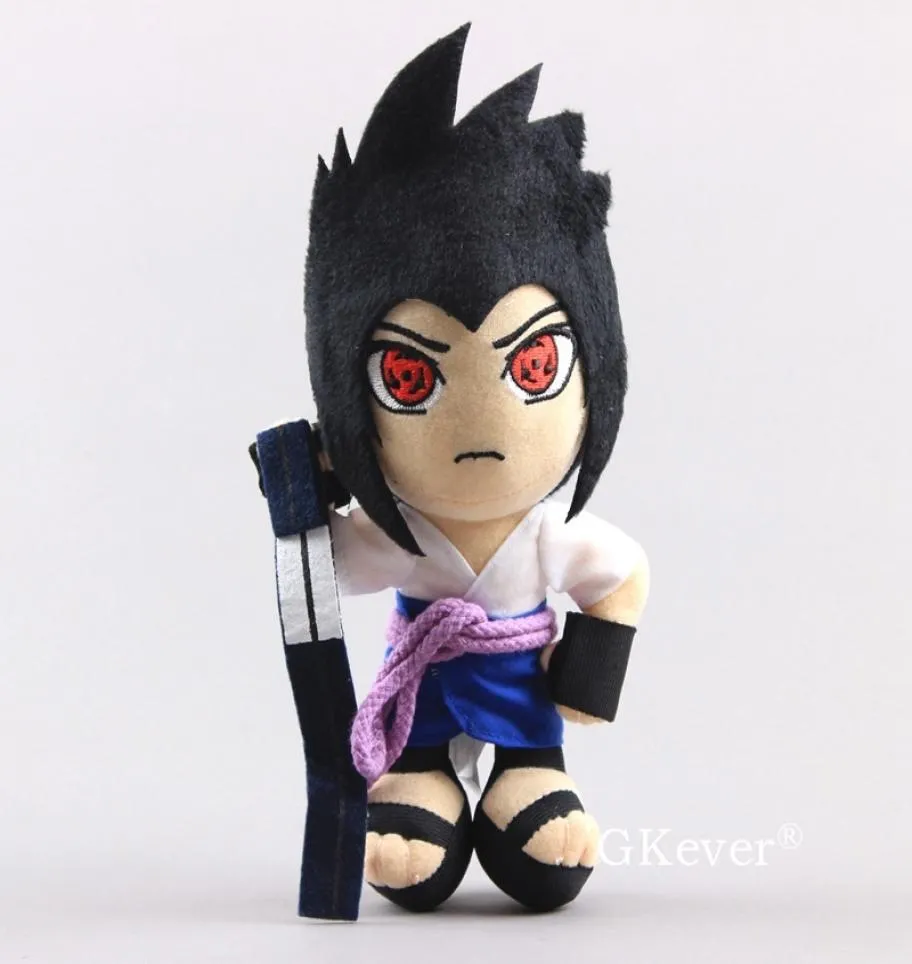 23 см. Аниме Uchiha Sasuke Plush Doll Toys Hot Sale Japan Cartoon Anime Фигура Дети Рождественский день рождения подарок большого размера Y2008118659054