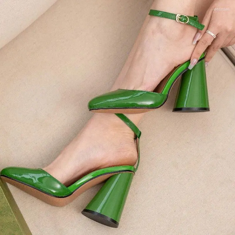 Save Big on Bulk High Heel Ankle Strap Sandals Strappy High Heeled Sandals  Women's Sexy Summer Party Wedding Heels, Size 46 (US 12), Green Ankle Strap 