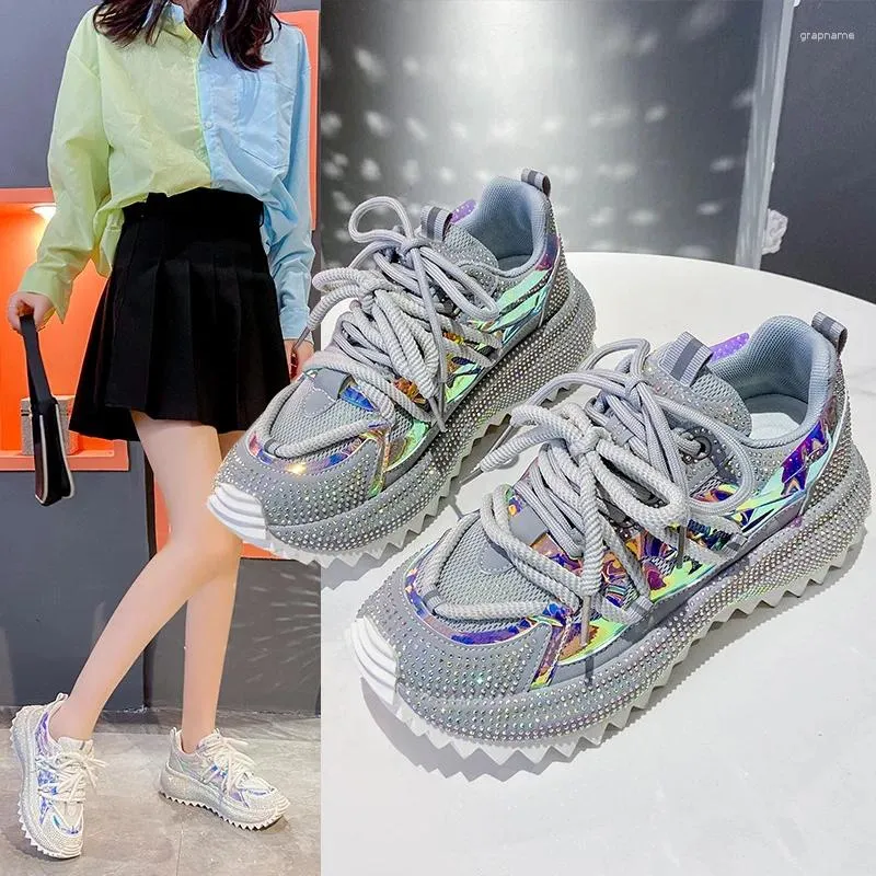 Diamond Studded Cross Strap Casual Sneakers for Women
