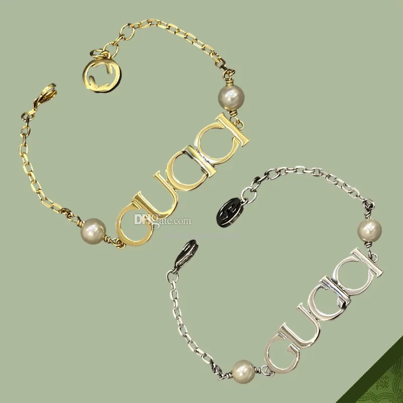 Braccialetta Charm Bracciale Designer di bracciali G Gioielli a mano di lusso Bijoux Metal Alphabet Chain Big Letters Gold Sliver Gold Nuova moda Fashi