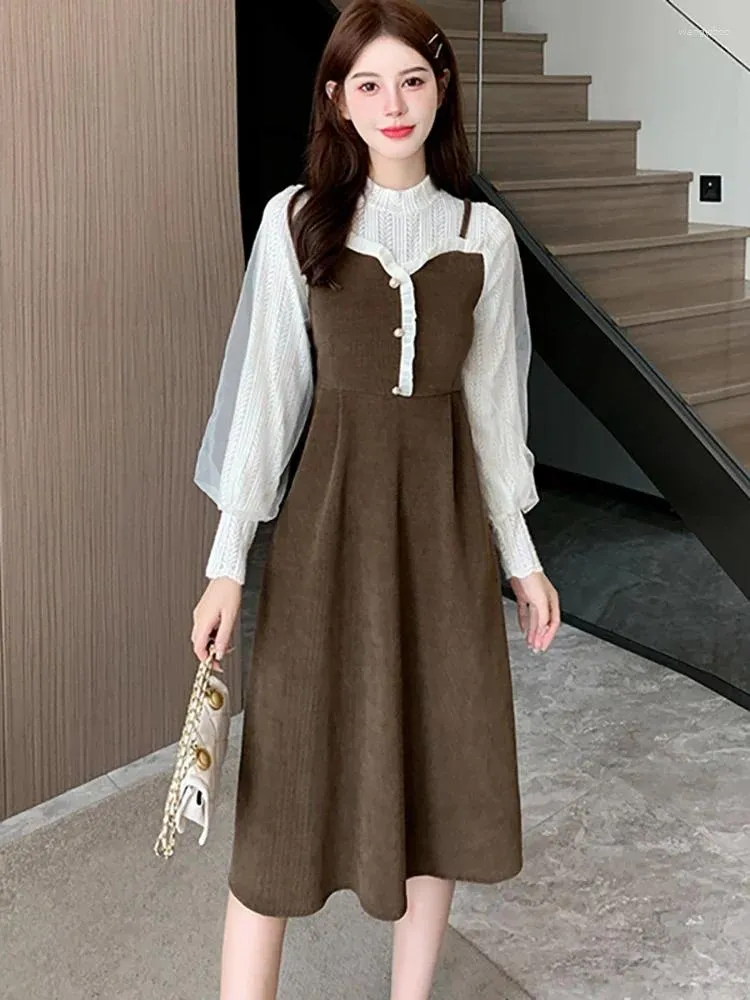 mid calf winter dresses Mid-calf Sweater Dress M / Black