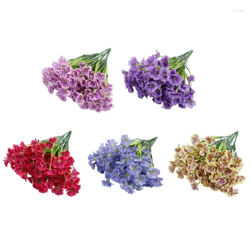 Flores decorativas 10 Bundles Buquês de plantas de flores artificiais para decorações de casamento de férias realistas