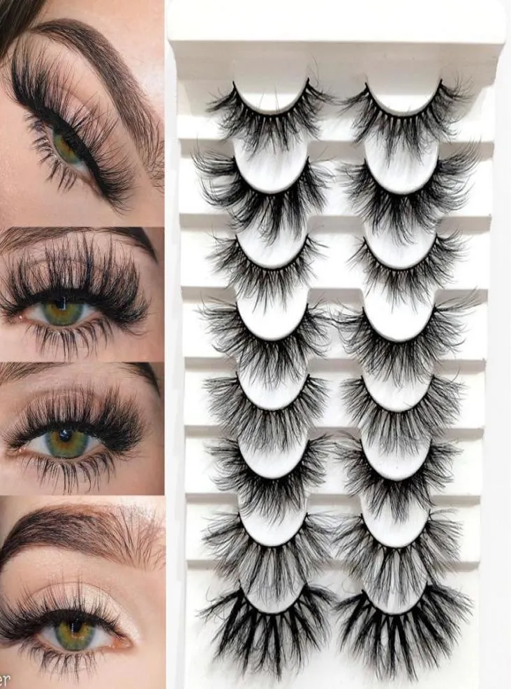 8pairs 3d Mink Wimpern natürliche falsche Wimpern Dramatische Lautstärke gefälschter Make -up Wimpern Erweiterung gemischte Stile Beauty12260306